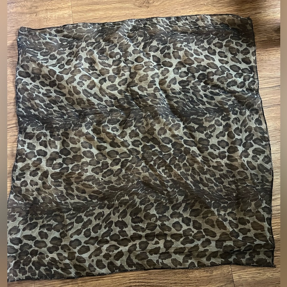 Leopard Print Scarf Sheer